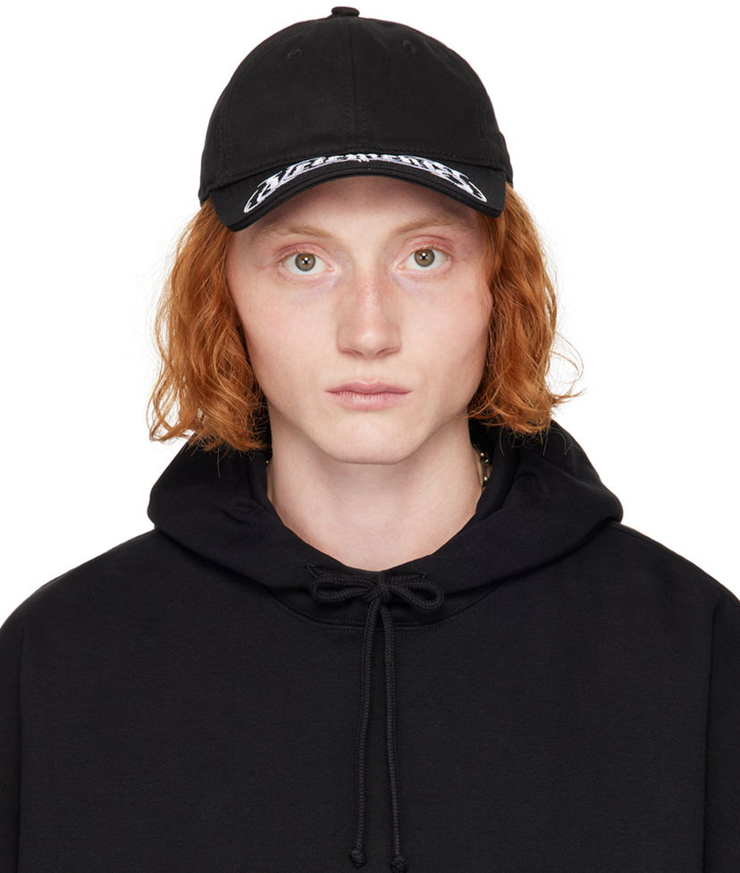 Шапка с козирка VETEMENTS Black Metal Logo Cap Черно | UA65CA180B