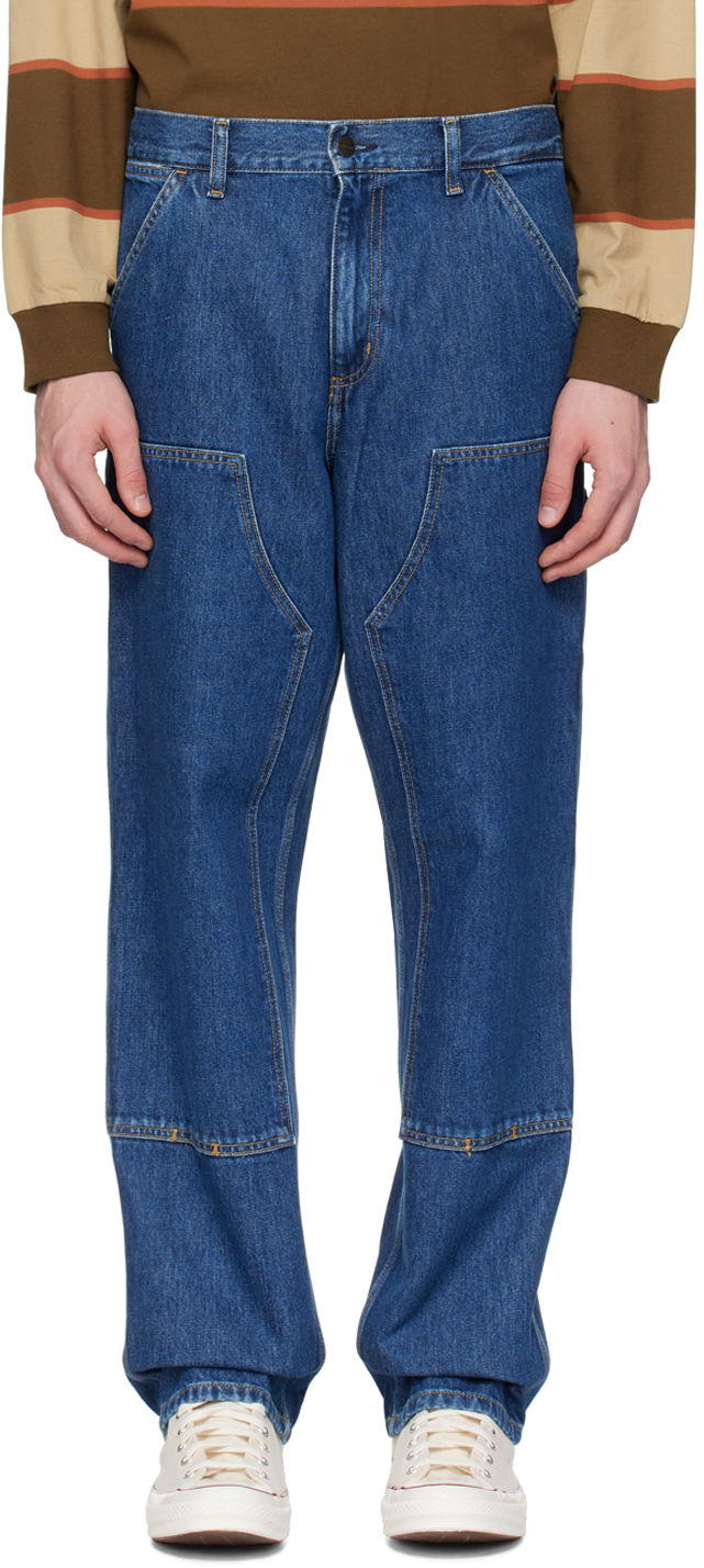Дънки Carhartt WIP Double Knee Denim Jeans Синьо | I032699, 0