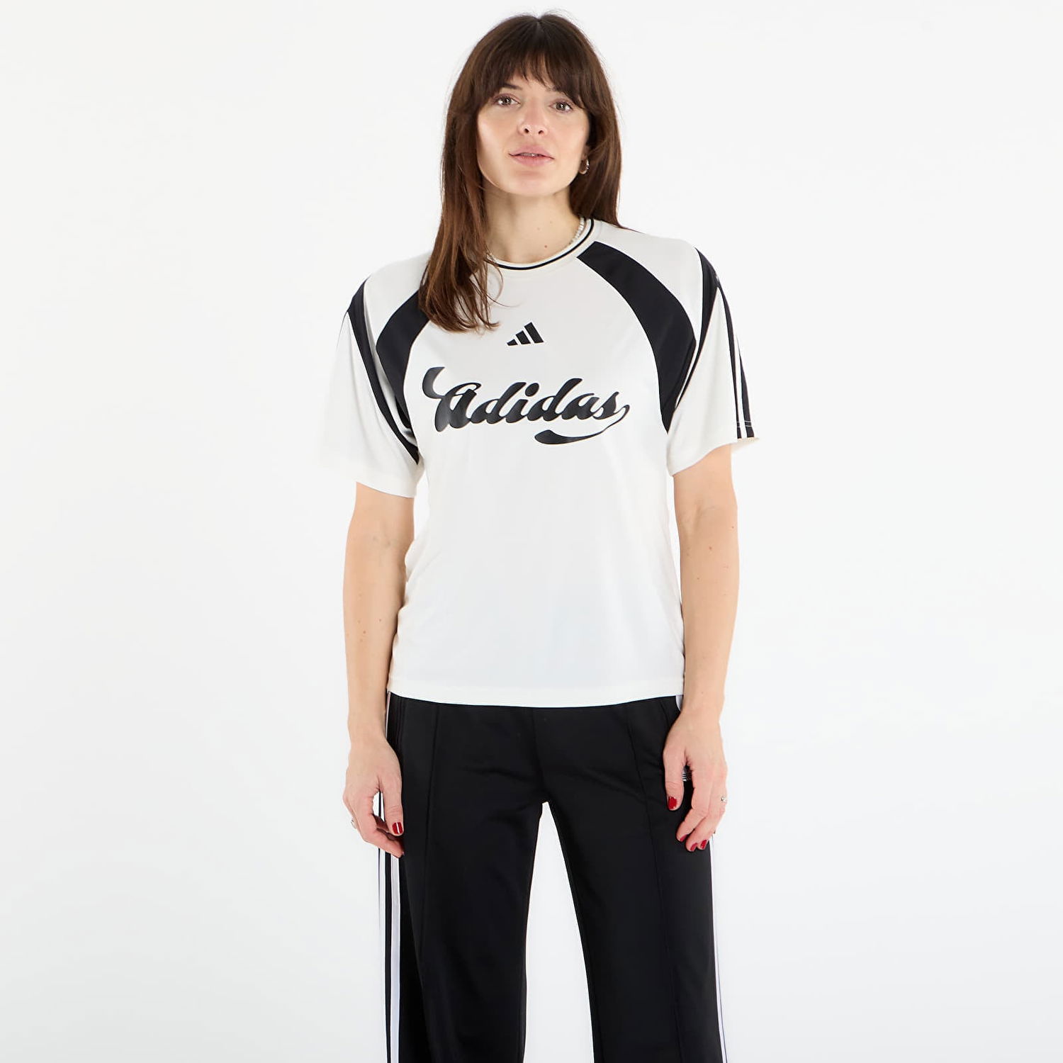 Фланелка adidas Performance Script Logo Contrast Panel Short Sleeve Jersey Top Черно | KB6126, 0