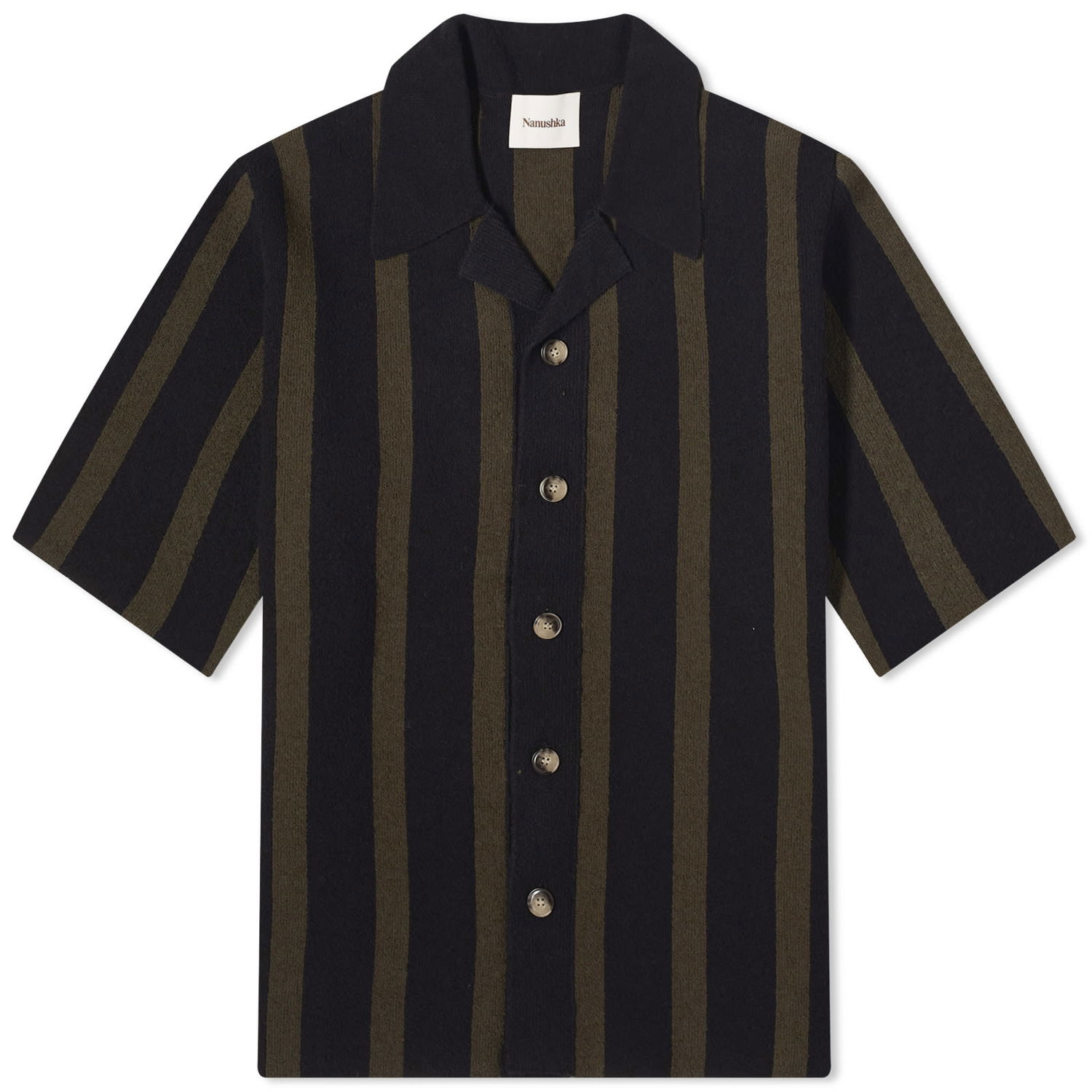 Риза Nanushka Ziko Terry Stripe Vacation Shirt Черно | NM23PFSH01366, 0