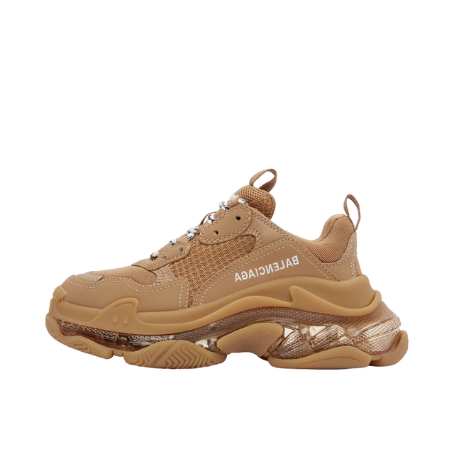 Triple S Clear Sole Sneakers "Tan"