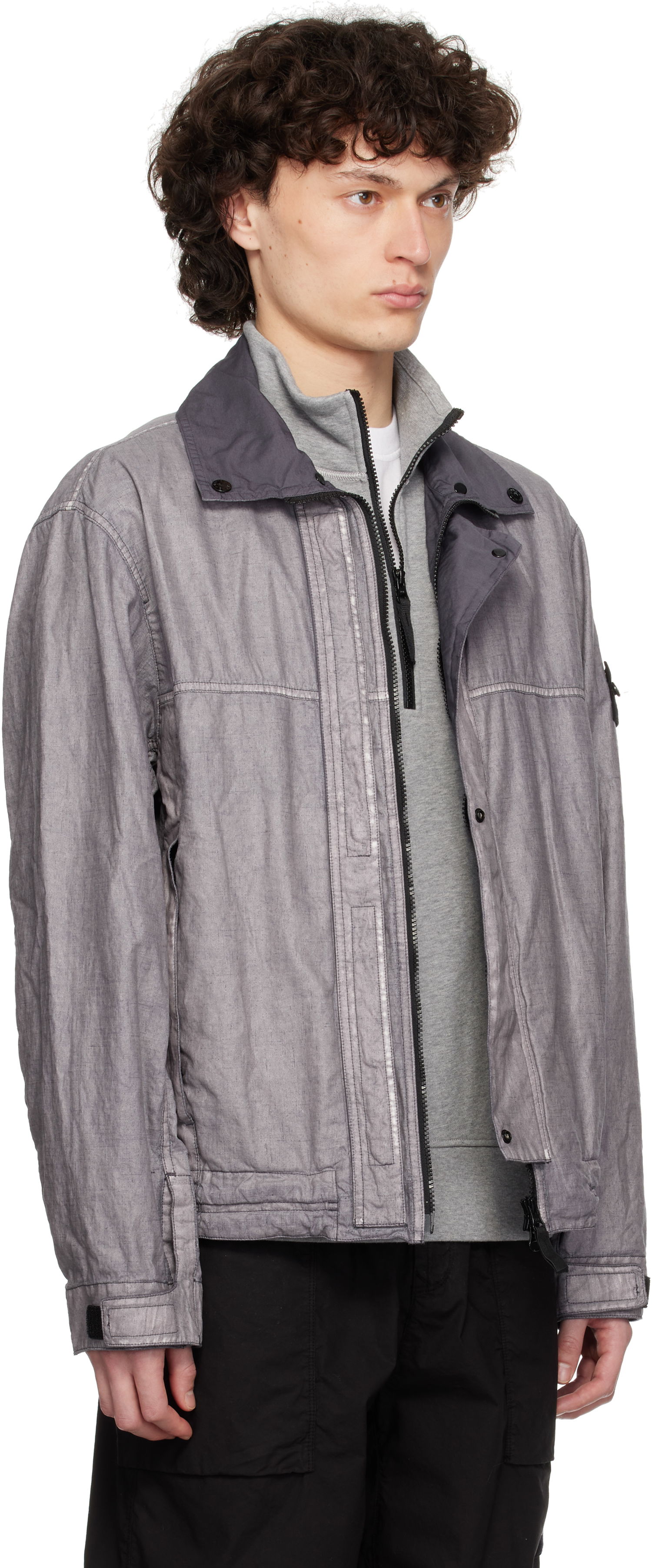Ветровка Stone Island Stone Island Raw Linen Plated Jacket Сиво | K1S15 4100039 S0030, 1