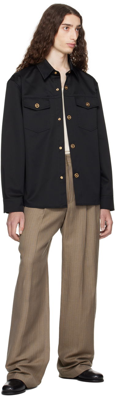 Риза Versace Versace Gabardine Overshirt Черно | 1017413_1A01718, 3