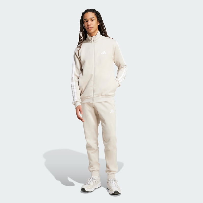 Комплект adidas Performance Sportswear Basic 3-Stripes Fleece Tracksuit Бежово | JX5547