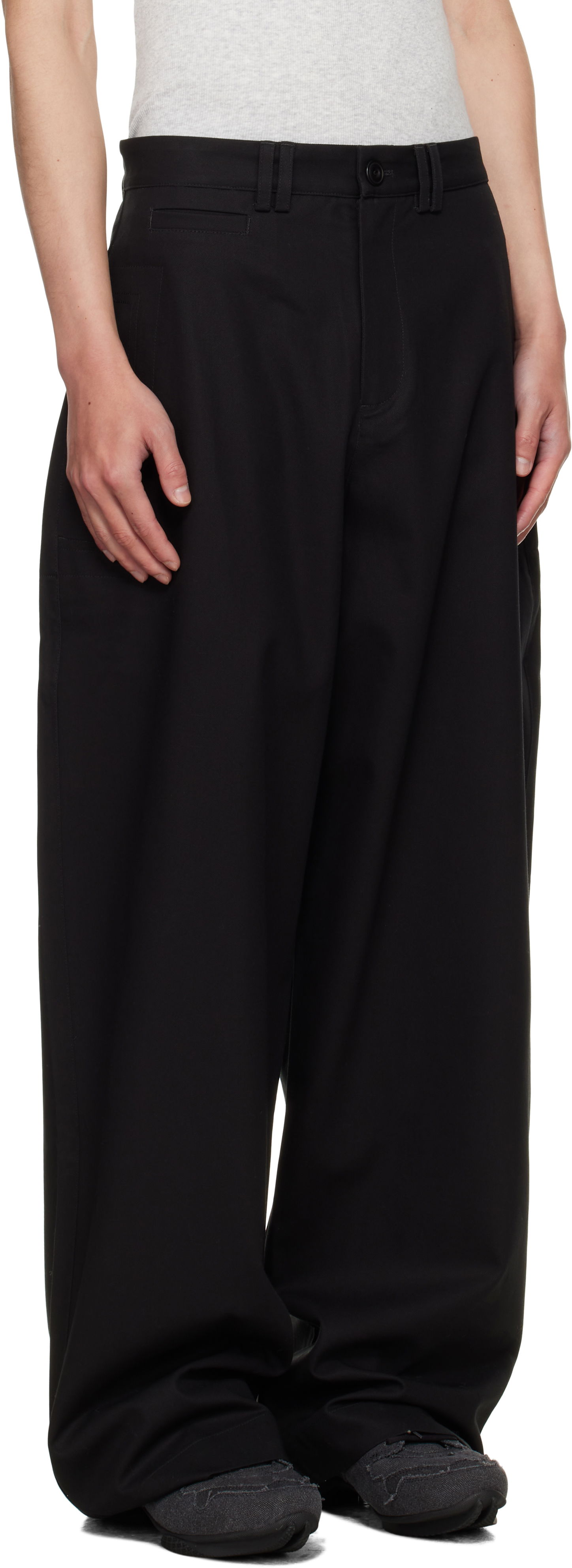 Панталони sage NATION SAGE NATION Wide Tailored Trousers Черно | S128 WIDE TAILORED TROUSER COT, 1