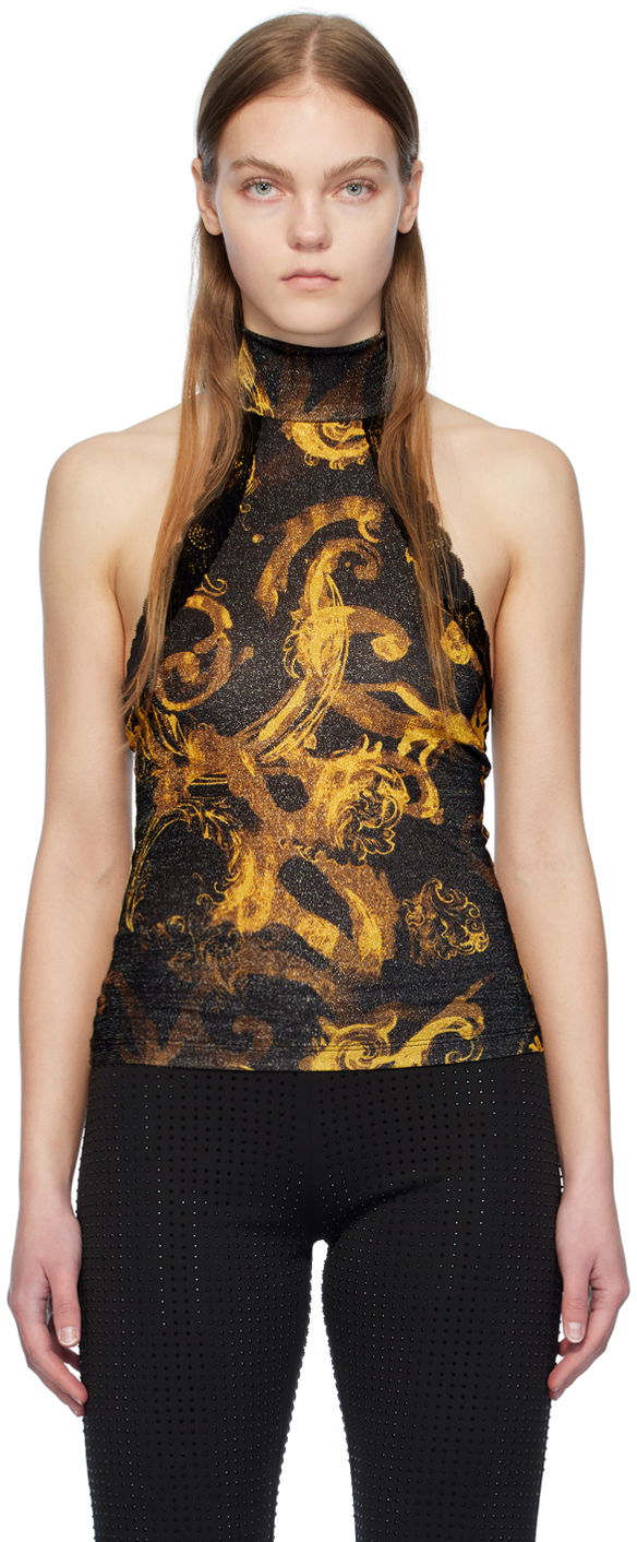 Потник Versace Jeans Couture Black Watercolor Couture Camisole Черно | E76HAM6A1_EJS347