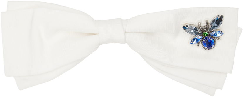 Значка Erdem Erdem Crystal Bee Hair Bow Бяло | PS24_R1H4_WECF