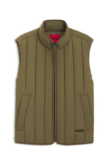 Жилетка BOSS Lightweight gilet with vertical quilting Зелено | 50552653, 0