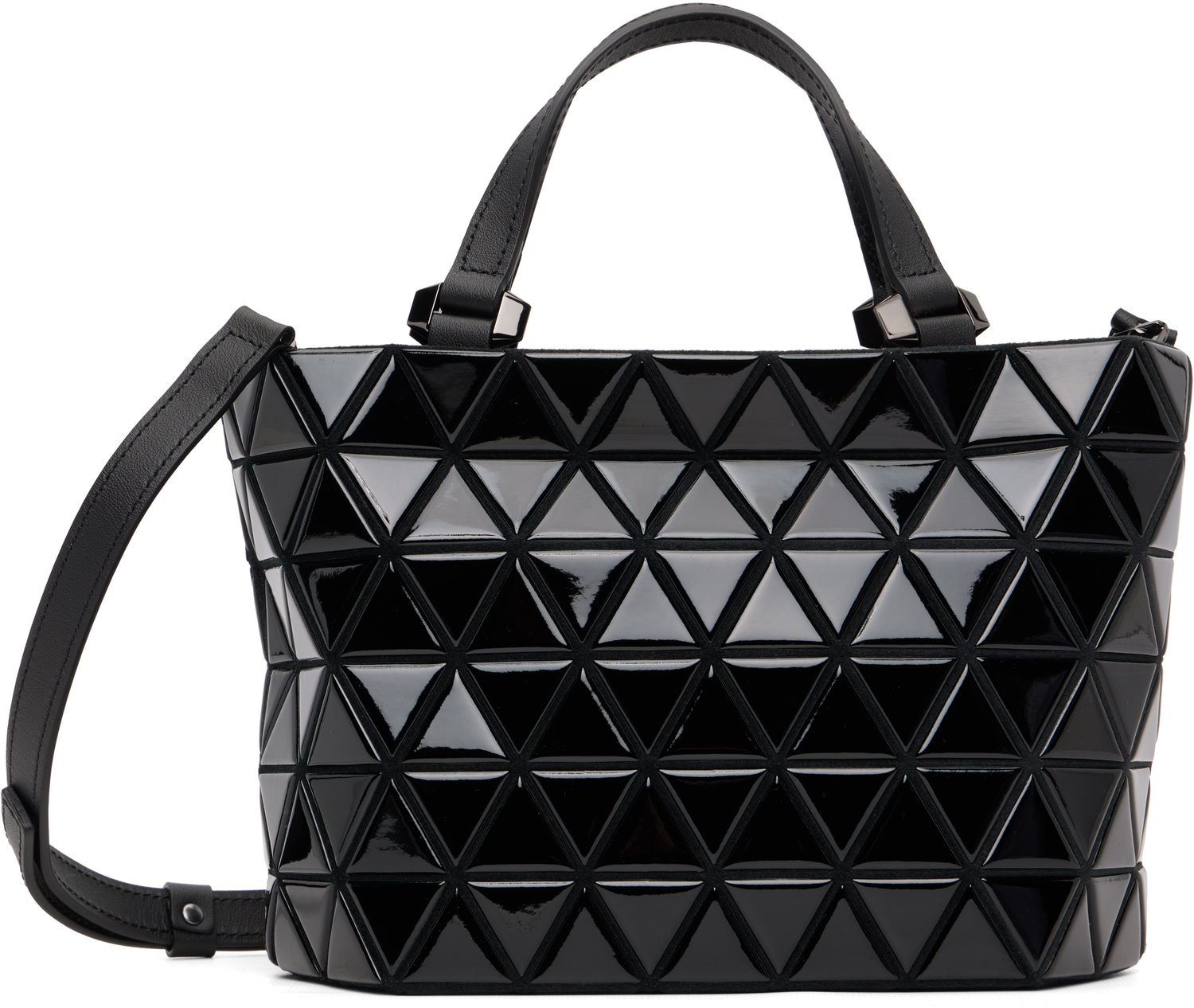 Голяма пазарска чанта BAO BAO ISSEY MIYAKE BAO BAO ISSEY MIYAKE Crystal Gloss Geometric Panel Tote Bag Черно | BB58AG303, 0