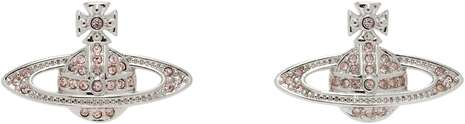 Обеци Vivienne Westwood Vivienne Westwood Mini Bas Relief Crystal Earrings Розово | 62020033-02P656-, 0