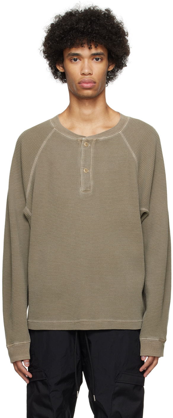 Тениска John Elliott Thermal Henley Tee Зелено | B266M281020A, 0