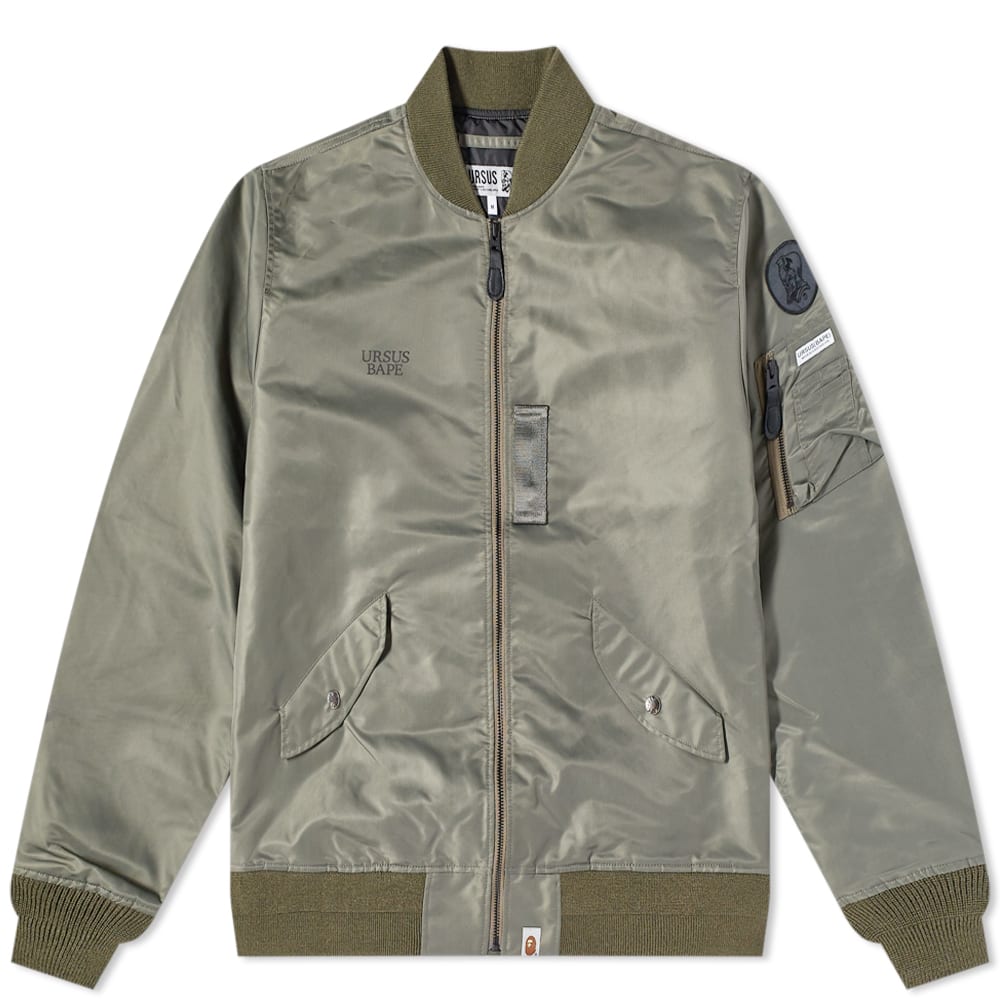 Яке BAPE Ursus Nylon Loose Fit MA-1 Jacket Сиво | 001HJH701008J-OLD, 0
