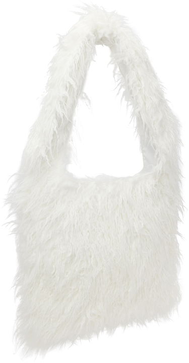 Чанта през рамо We11done We11done Faux-Fur Shoulder Bag Бяло | WD-AB3-22-473-U-WH, 1
