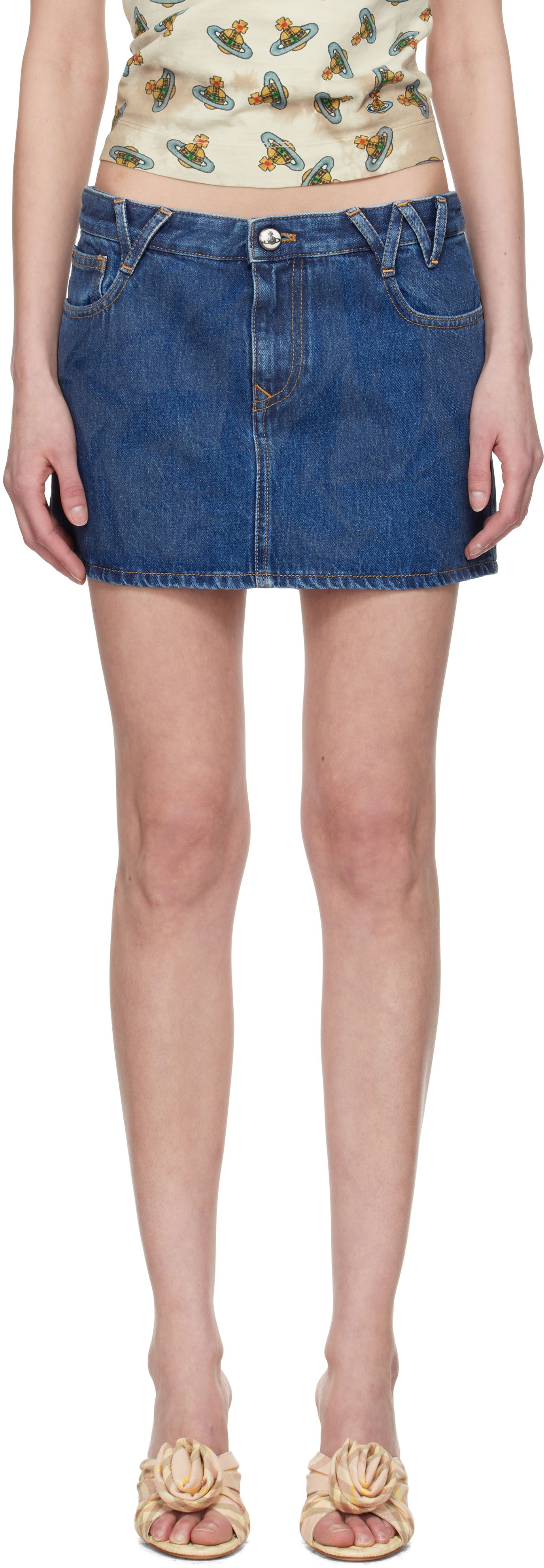 Пола Vivienne Westwood Vivienne Westwood Denim Miniskirt Синьо | 19030012-W014L-, 0