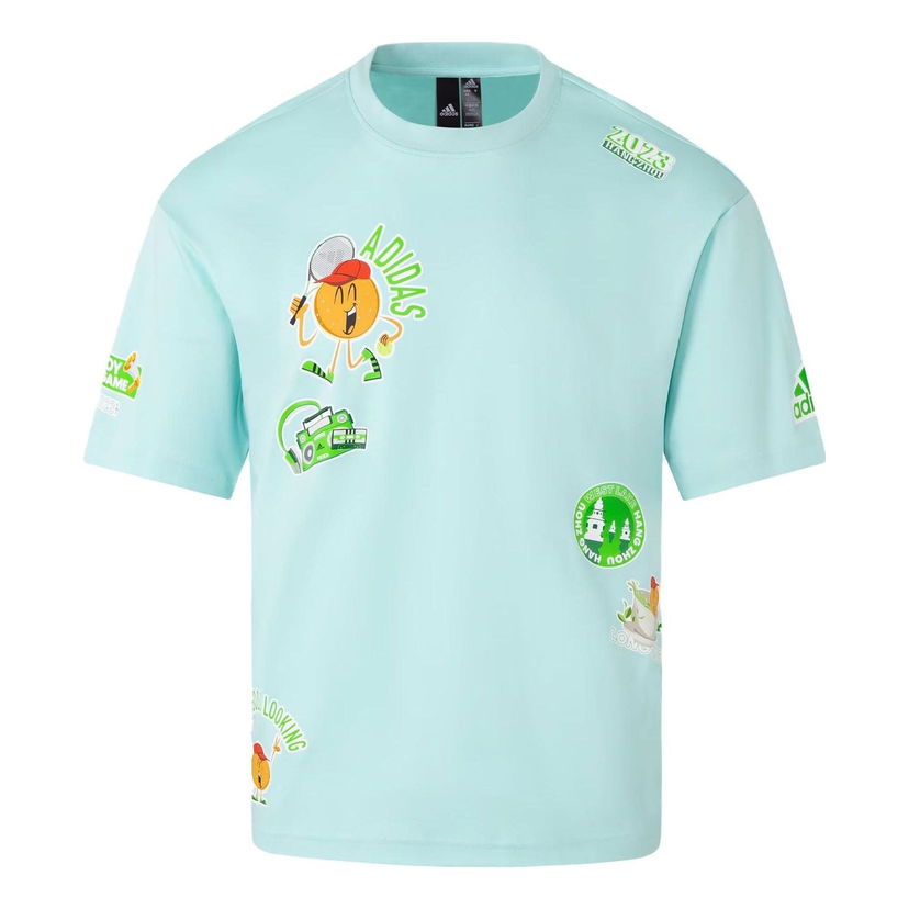 Тениска adidas Originals Wuyibing Collab Graphic Print T-Shirt Синьо | JE0951