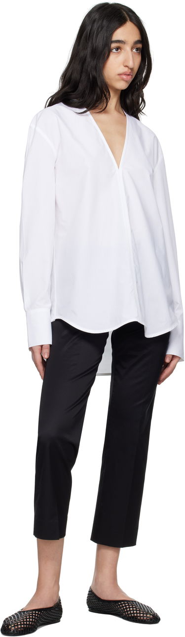 Риза TOTEME TOTEME V-Neck Shirt Бяло | 252-WRT0503-FB0119, 3