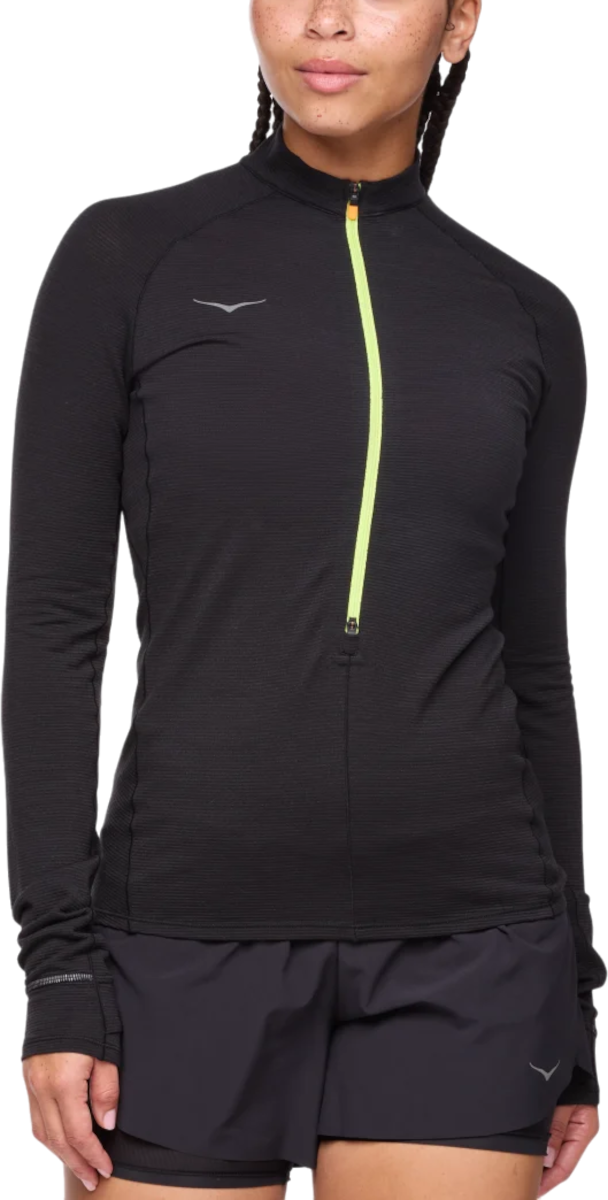 Суитчър Hoka One One Hoka BaseZip Long Sleeve Черно | 1156112-blk, 0