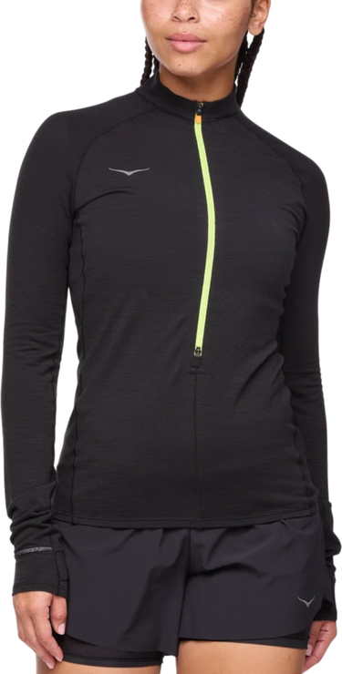 Суитчър Hoka One One Hoka BaseZip Long Sleeve Черно | 1156112-blk, 0