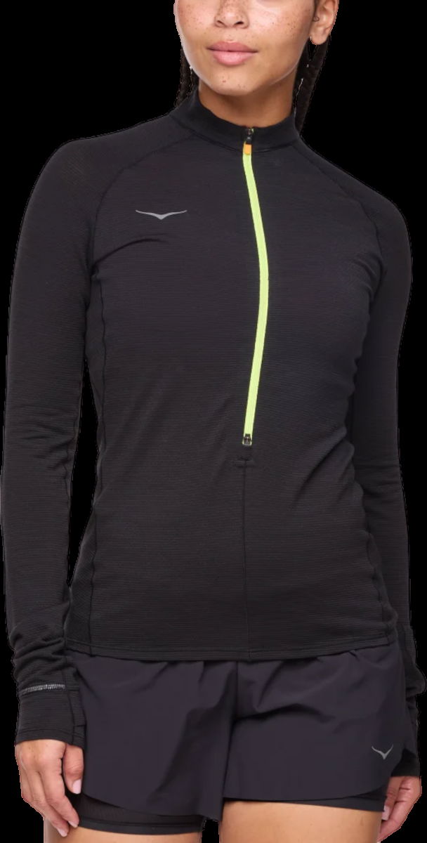 Суитчър Hoka One One Hoka BaseZip Long Sleeve Черно | 1156112-blk