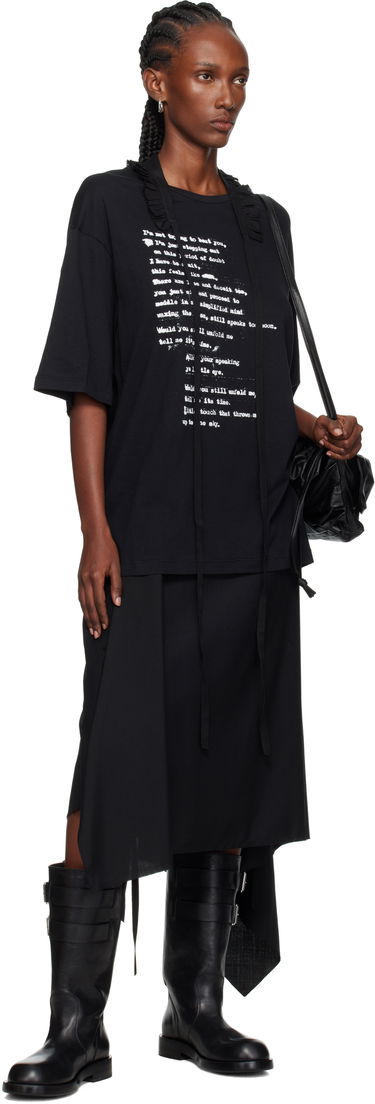 Тениска Ann Demeulemeester Ann Demeulemeester Danvald High Comfort Graphic T-Shirt Черно | 2520-W-JTS06-54-C-FA206-099, 3