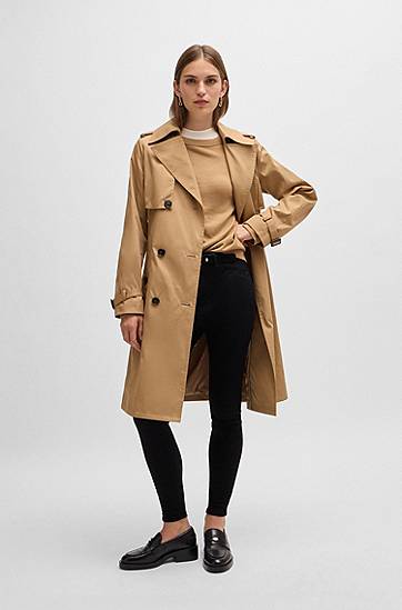 Тренчкот BOSS Double-Breasted Trench Coat with Belt Бежово | 50489115, 1