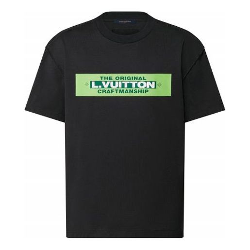 Тениска Louis Vuitton Short Sleeve T-Shirt with Graphic Print Черно | 1A9T6Y, 0