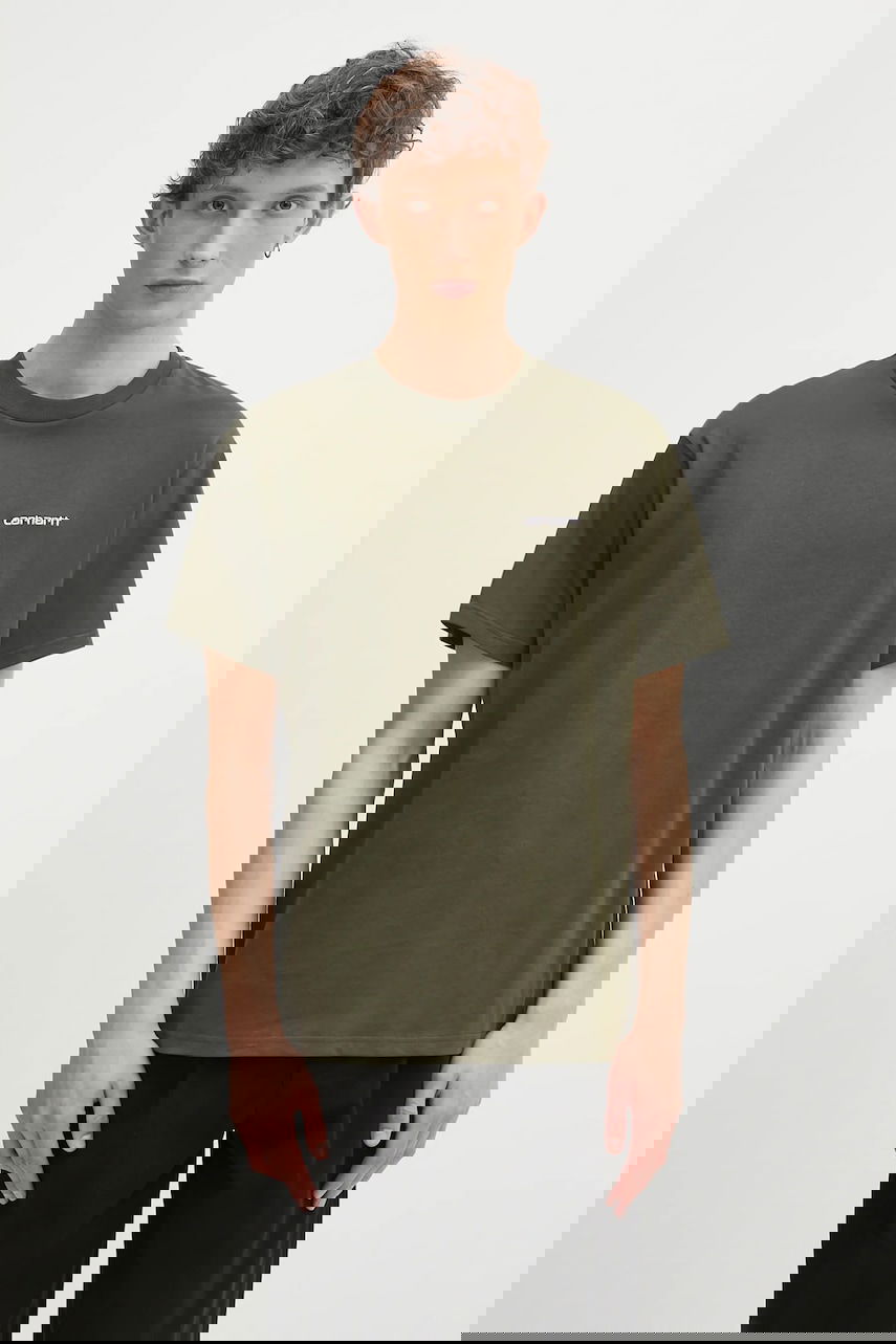Тениска Carhartt WIP S/S Script Embroidery T-Shirt Зелено | I030435.2QHXX, 0