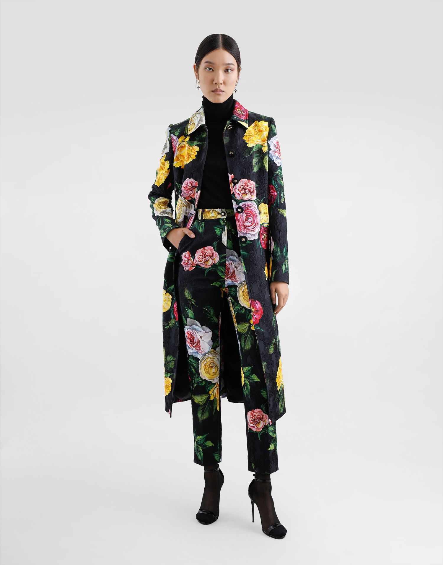 Панталони Dolce & Gabbana Dolce & Gabbana Brocade Tailored Pants with Rose and Peony Print Многоцветен | FTAM2TFS9AHHN5IY, 1