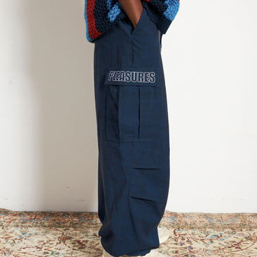 Карго панталони Pleasures Visitors Wide Fit Cargo Pants Тъмно синьо | P23F012-NAVY, 4