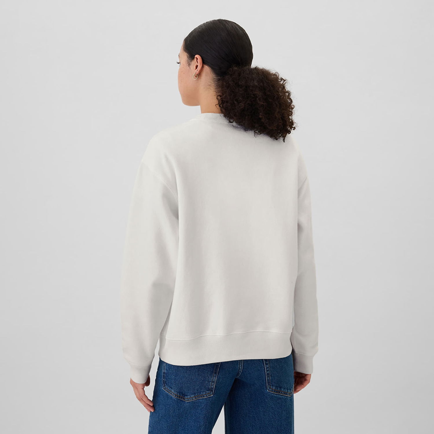 Суитчър GAP Logo Crew White Rhinestone Бяло | 554936-35, 1