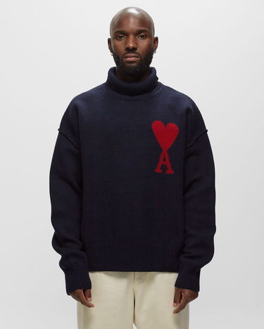 Пуловер AMI Large A Heart Roll Neck Knit Тъмно синьо | UKS406-018-4005, 3