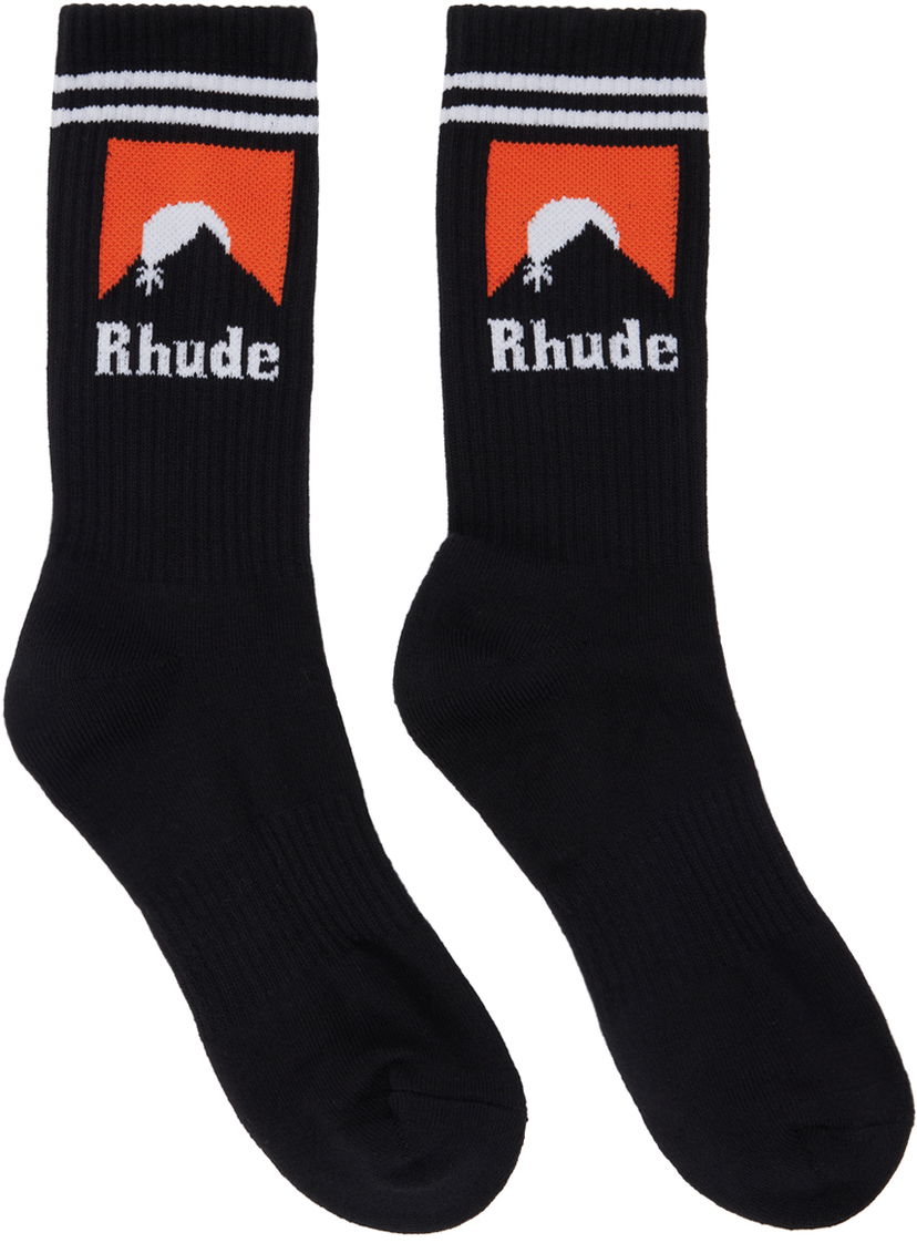 Чорапи Rhude Moonlight Socks Черно | RHFW24SO03884