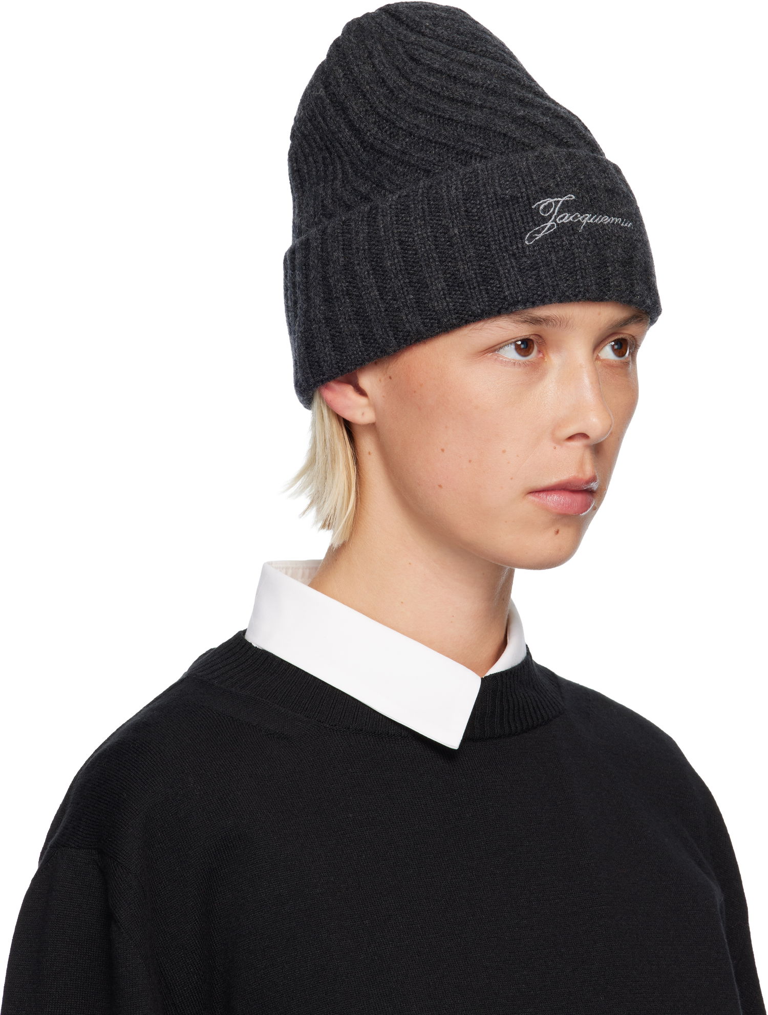 Шапка Jacquemus The Tourni Beanie Сиво | 25HACU00767AK00287, 1