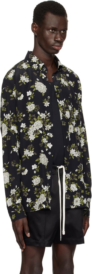 Риза Tom Ford Tom Ford Crepe De Chine Floral Print Fluid Fit Shirt Черно | HRO003-FMS043S25, 1