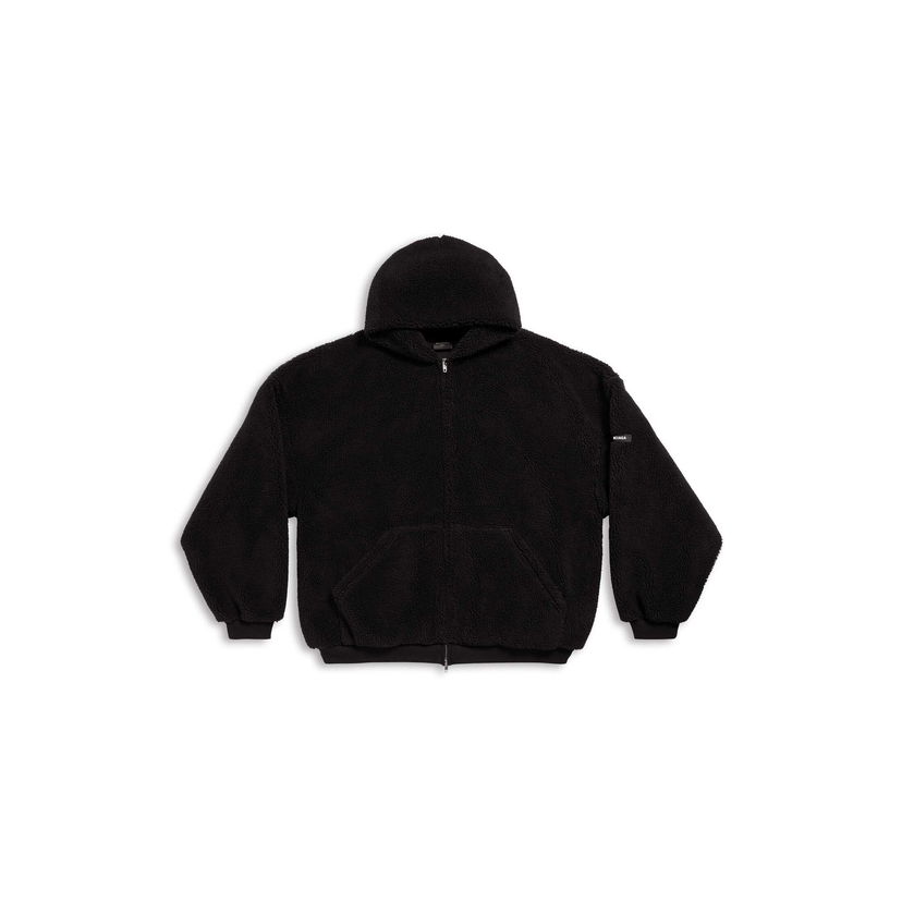 Суитчър Balenciaga Outerwear Zip-Up Hoodie Черно | 768694TKQ261000