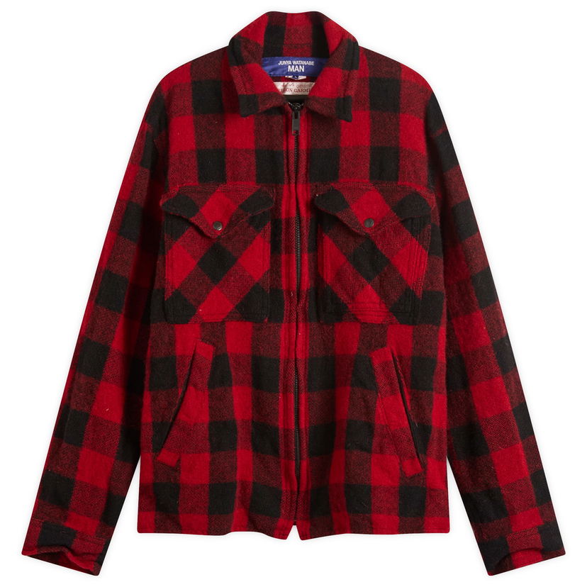 Риза Junya Watanabe Junya Watanabe MAN x Filson Check Zip Overshirt, Size Large Червено | WP-J011-051-1