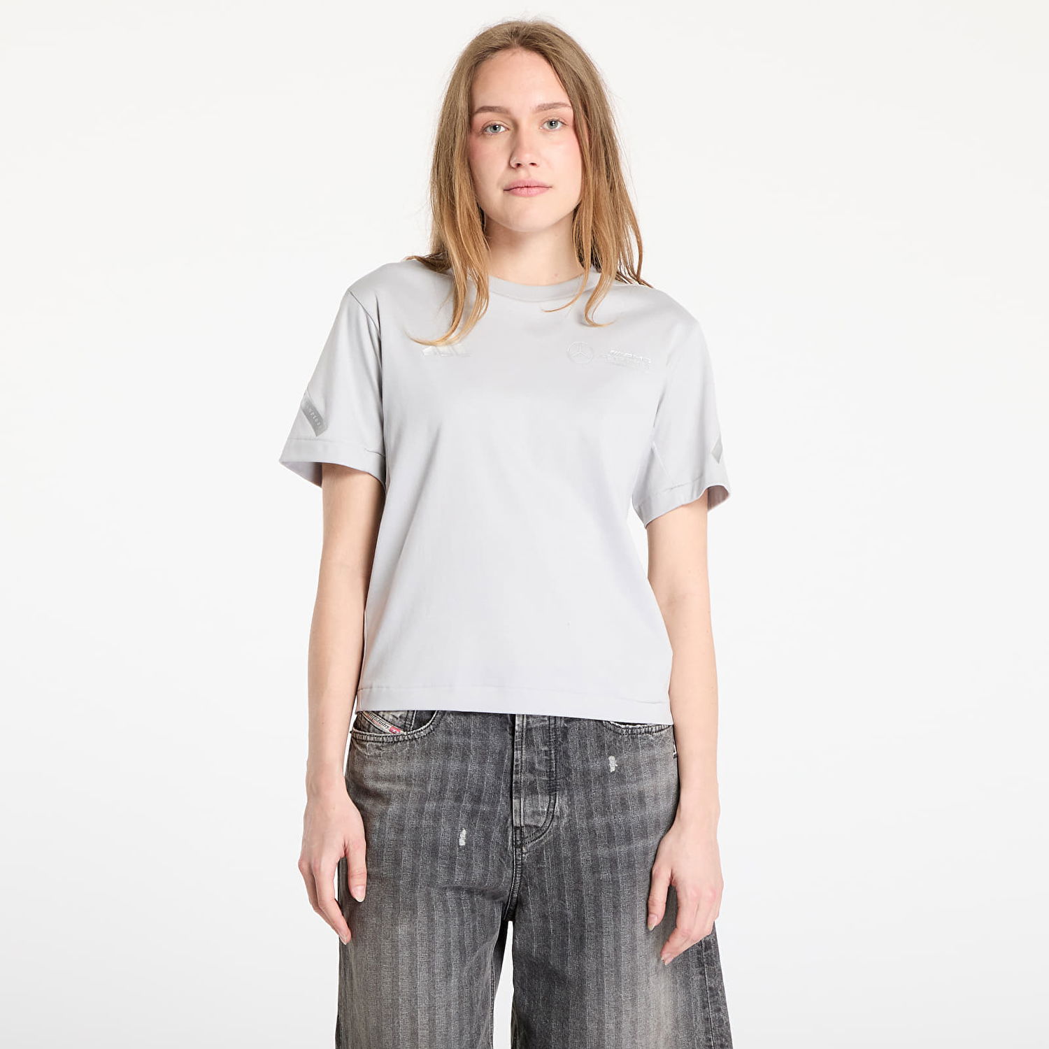 Тениска adidas Performance adidas x Mercedes AMG Silver Tee Сиво | JW3482, 0