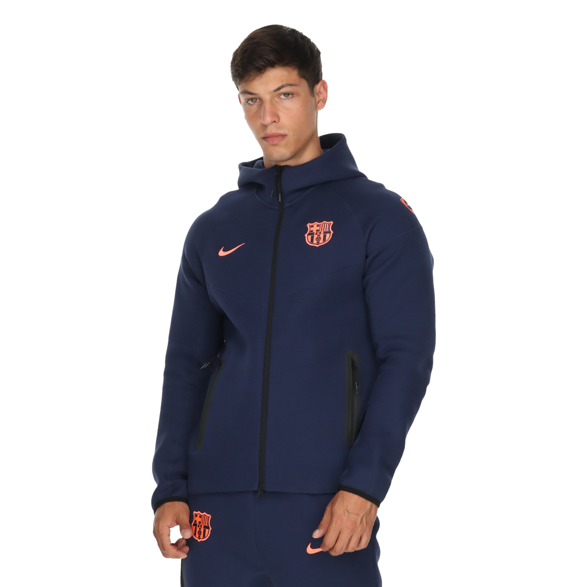 Суитчър Nike FC Barcelona Tech Fleece Full Zipp Winter Ready Hoodie 3R Тъмно синьо | HQ1829-411, 0