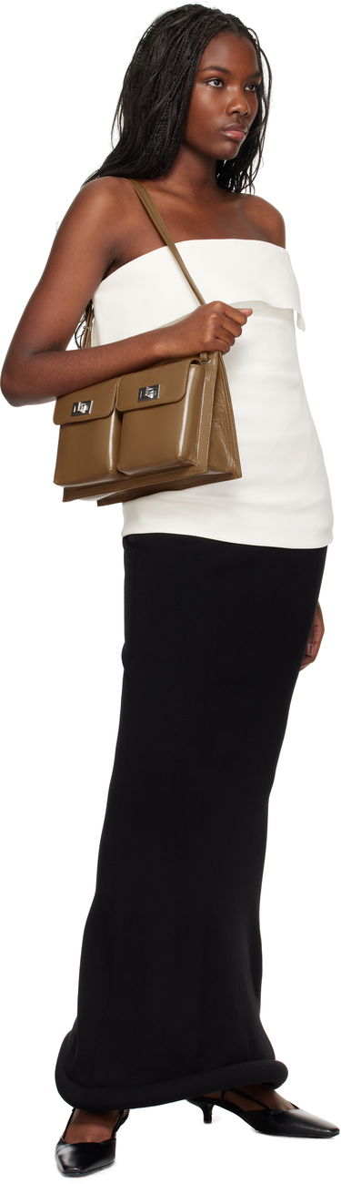 Чанта през рамо BY FAR BY FAR Billy Double Pocket Shoulder Bag Кафяво | MWBSB024LL002BR044PL, 3