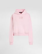 Dolce & Gabbana Cropped Jersey Hoodie with DG Logo