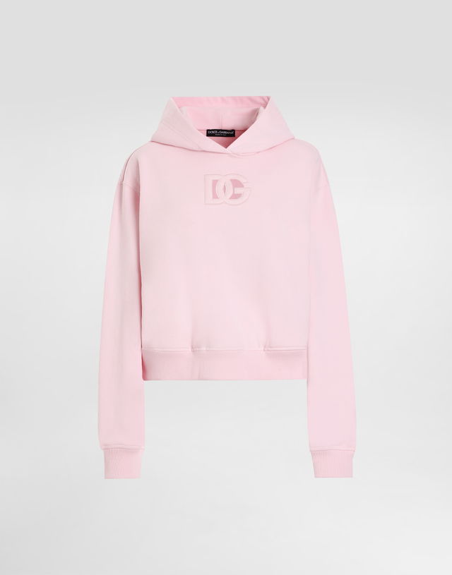 Dolce & Gabbana Cropped Jersey Hoodie with DG Logo