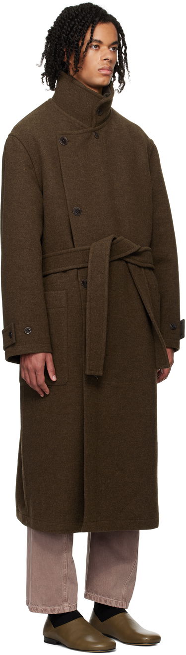Тренчкот LEMAIRE LEMAIRE Men's Wrap Coat Зелено | CO1090 LF1117, 3
