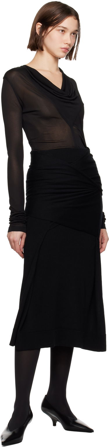 Пола TOTEME Draped Midi Knit Skirt Черно | 244-WRT0398-YA0087, 3