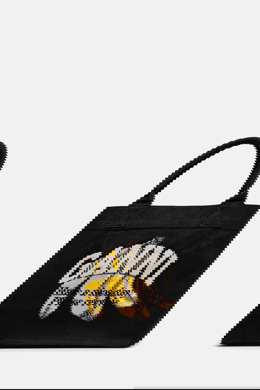 Голяма пазарска чанта GANNI GANNI Shopper XXL Pocket Banana Print Tote Bag Черно | A6896, 0