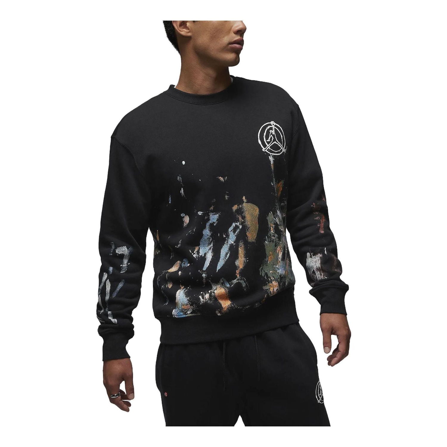 Пуловер Jordan Artist Series by Jammie Holmes Fleece Crew-Neck Sweatshirt Черно | FB6991-010, 0