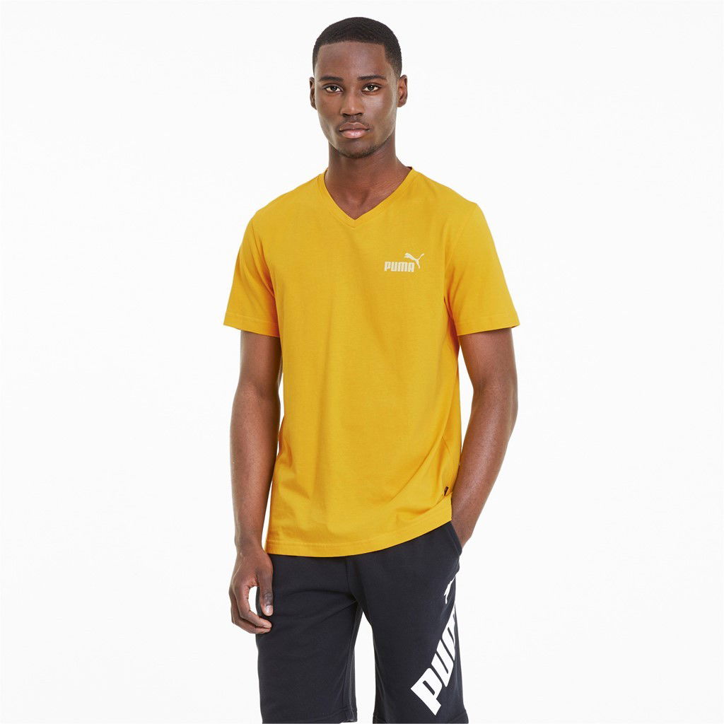 Тениска Puma ESS+ V Neck Tee S Жълто | 852421-25, 0