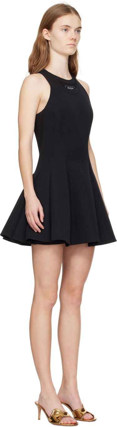 Pокля Balmain Balmain Flared Pleated Mini Dress Черно | EF1R5087ME54, 1