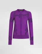 Dolce & Gabbana Wool Cardigan with Lace