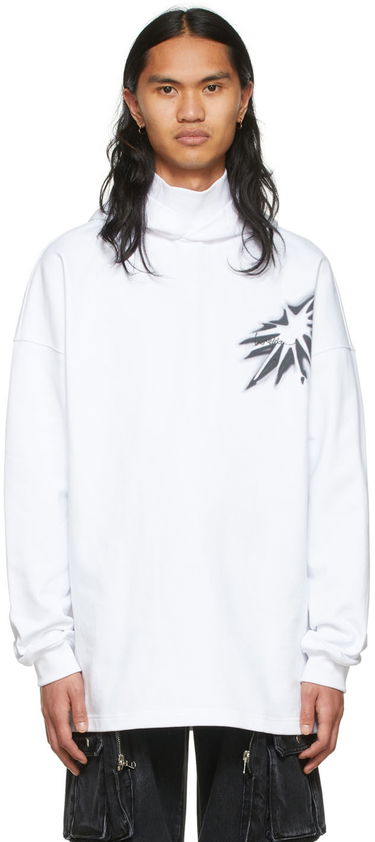 Суитчър We11done Graphic Print Cotton Turtleneck Бяло | WD-TH1-22-702-U-WH, 0