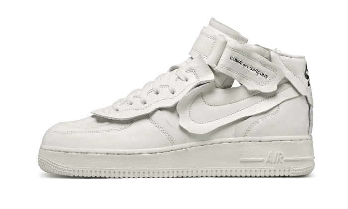 Кецове и обувки Nike Comme des Garçons x Air Force 1 Mid "White" Бяло | DC3601-100, 0